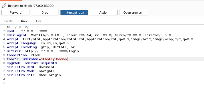 Manually changing the username cookie